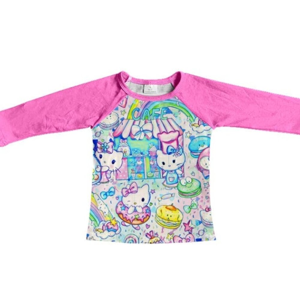 Pink Kitty Long Sleeve Top